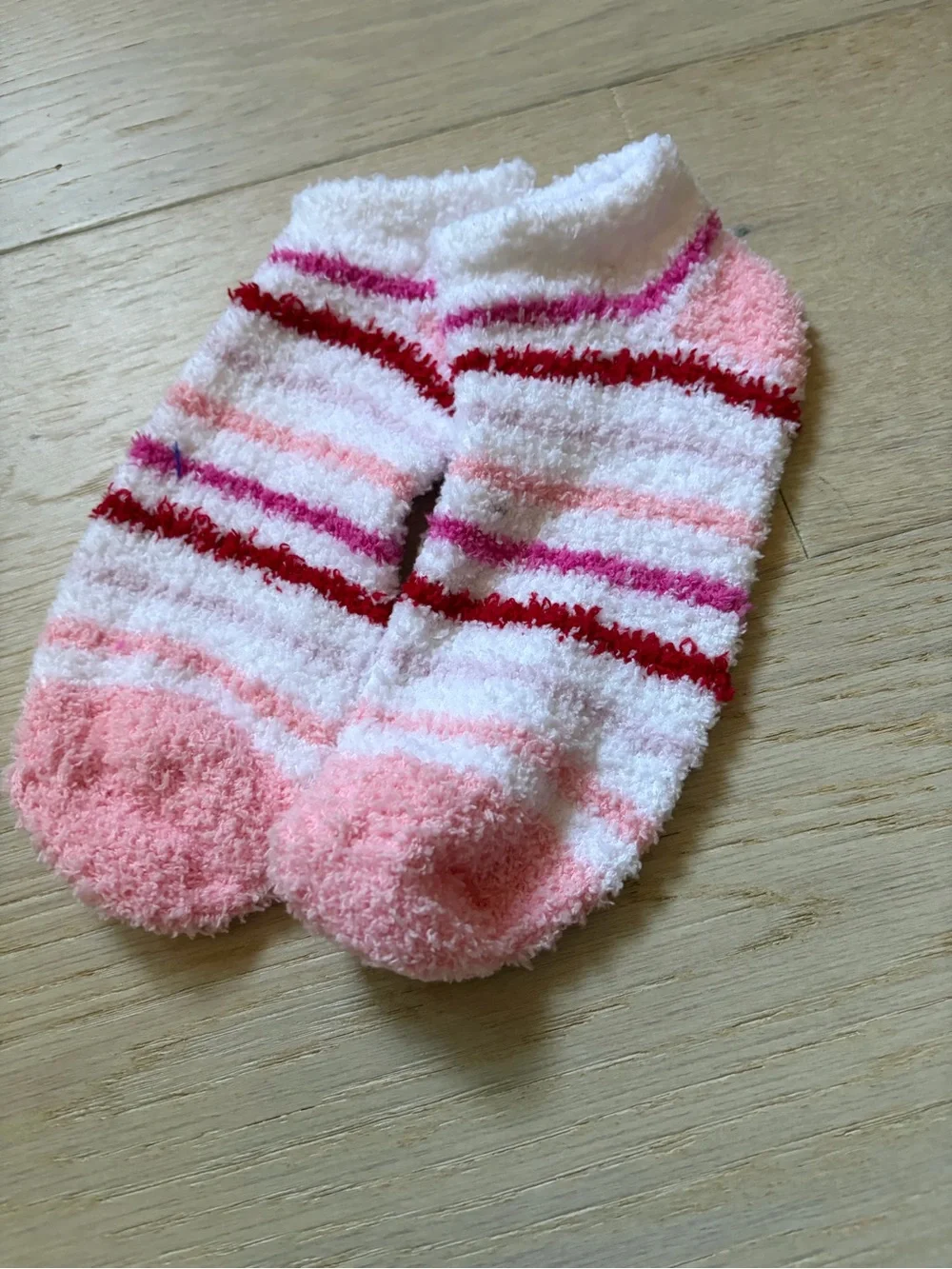 NWOT Cozy Pink Striped Fuzzy Socks